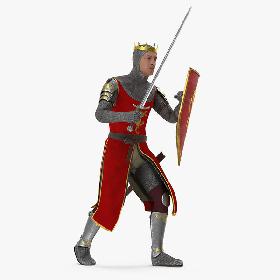 3D Crusader Knight King Rigged